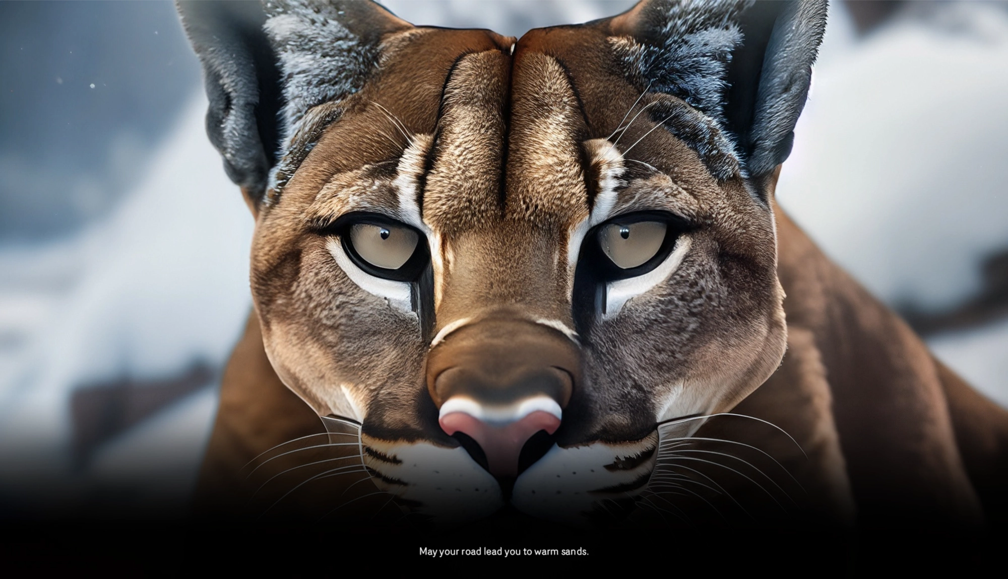 AI generated mountain lion close-up