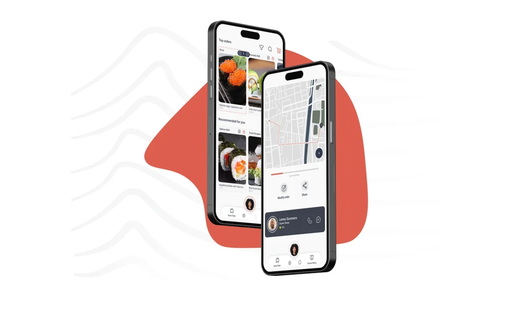 Screens of a sushi restaurant app ux-design