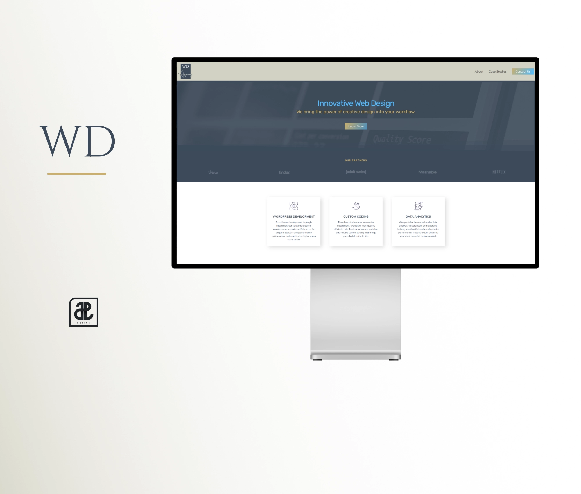 WD Agency home-screen mock-up