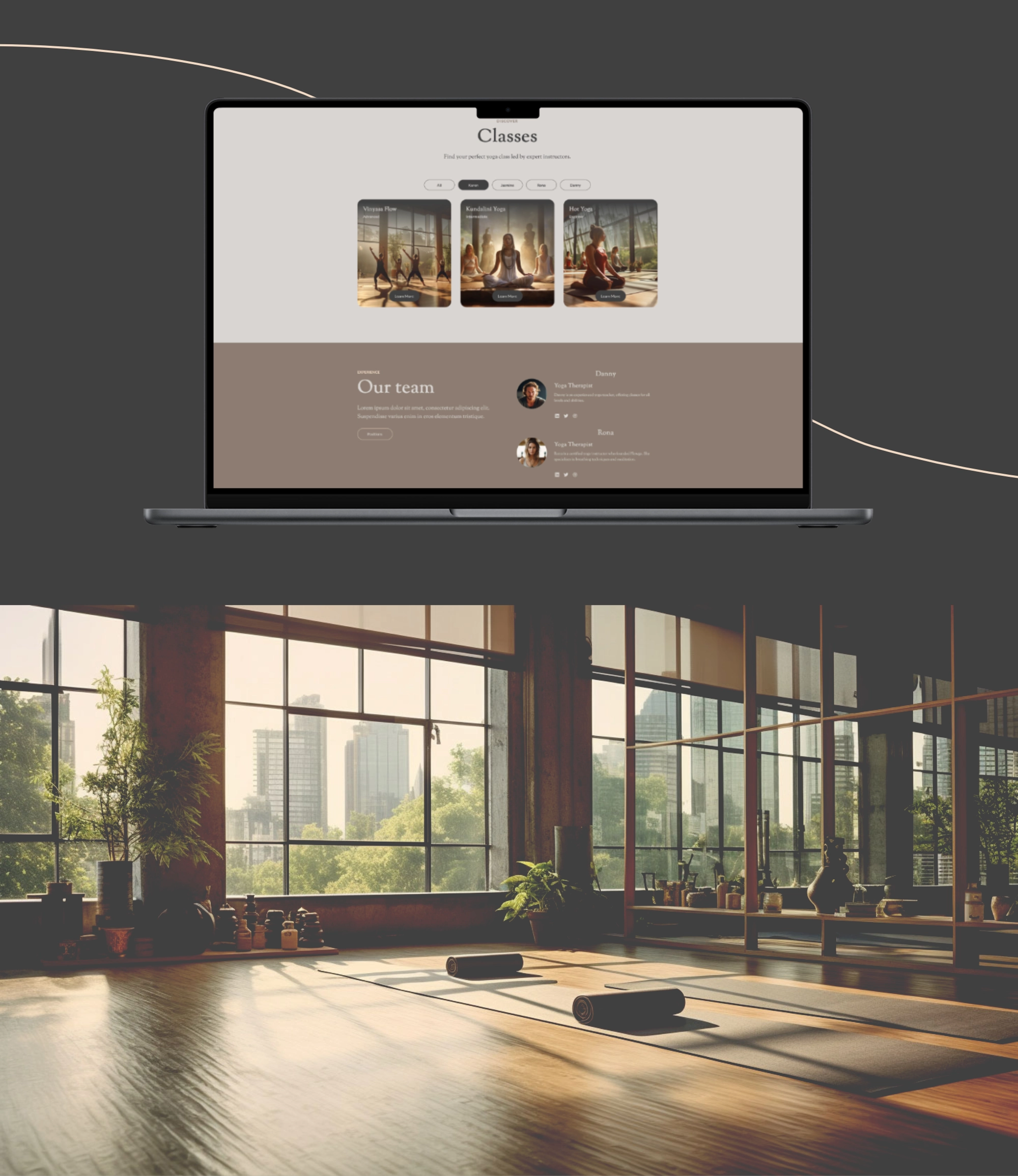 Yoga Academy classes mock-up